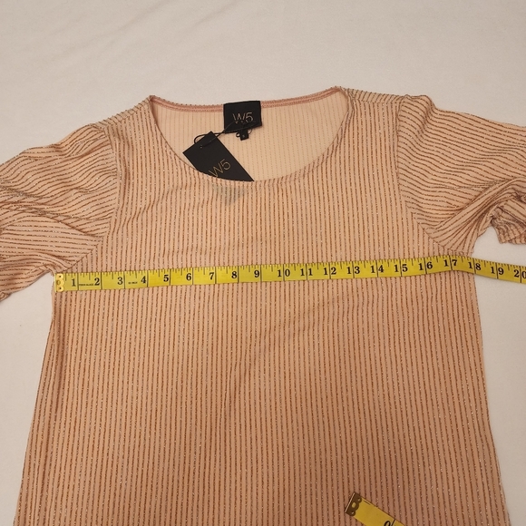 Pink Shimmery Ruffle Sleeve Blouse Size S - Picture 8 of 12